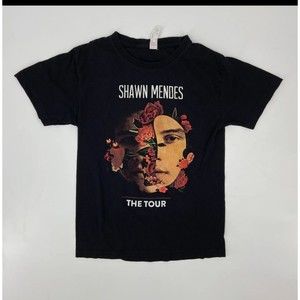 Shawn Mendes Shirt large black the Tour Concert Band Double Sided Tee 2019